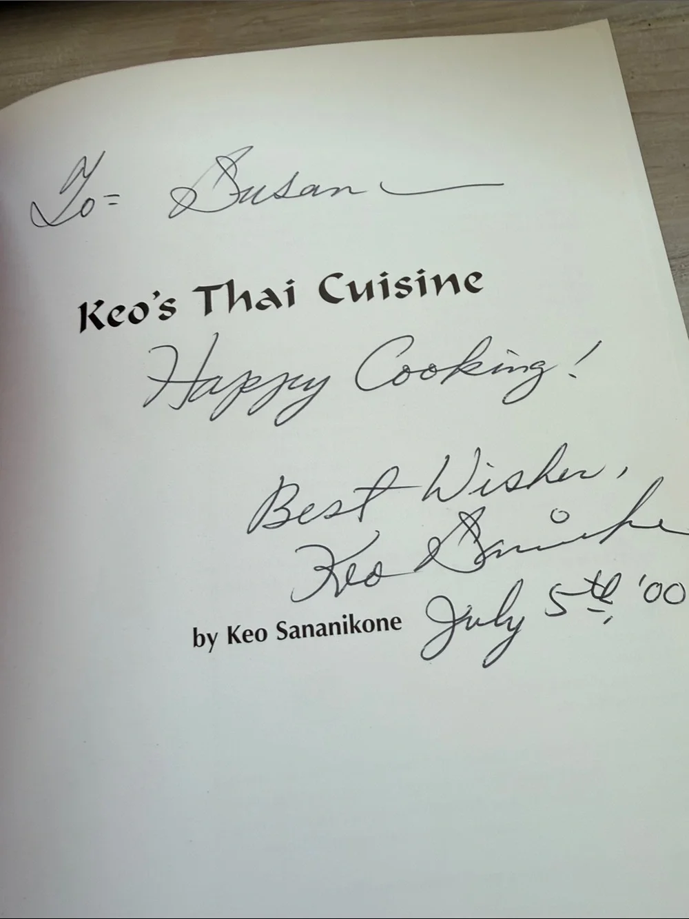 Keo's Thai Cuisine Revised Cookbook - Black Cover - signed